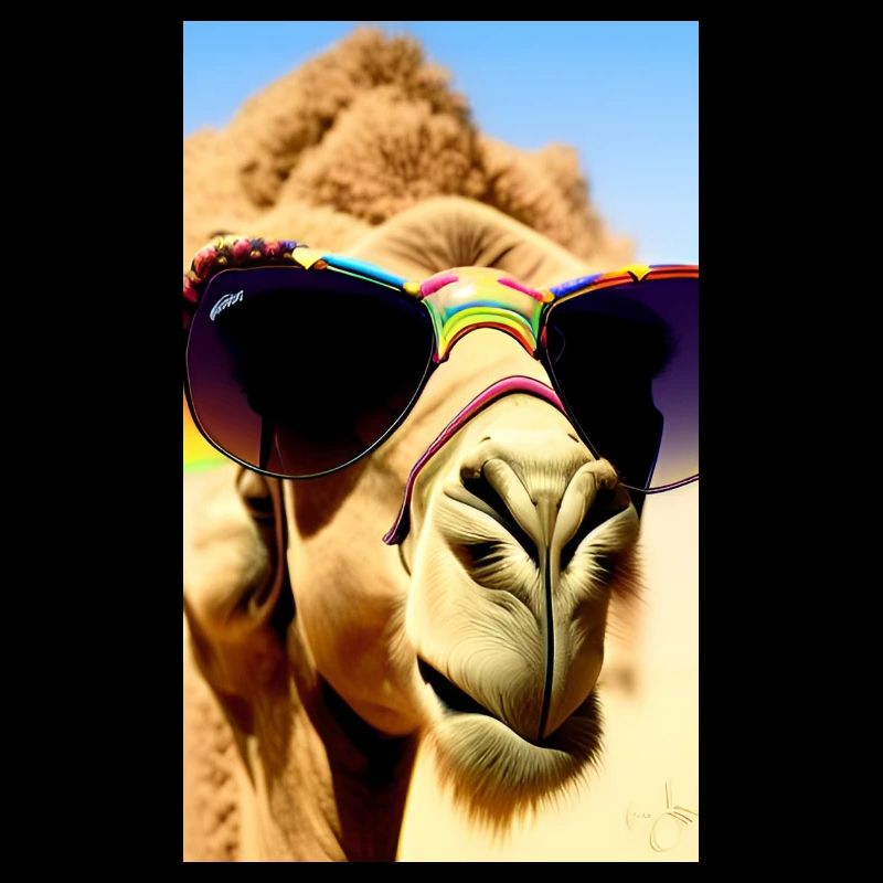 Cool Camel Holiday selfie Desert Sunglasses Comic