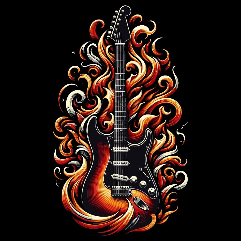 E-Gitarre mit Flammen