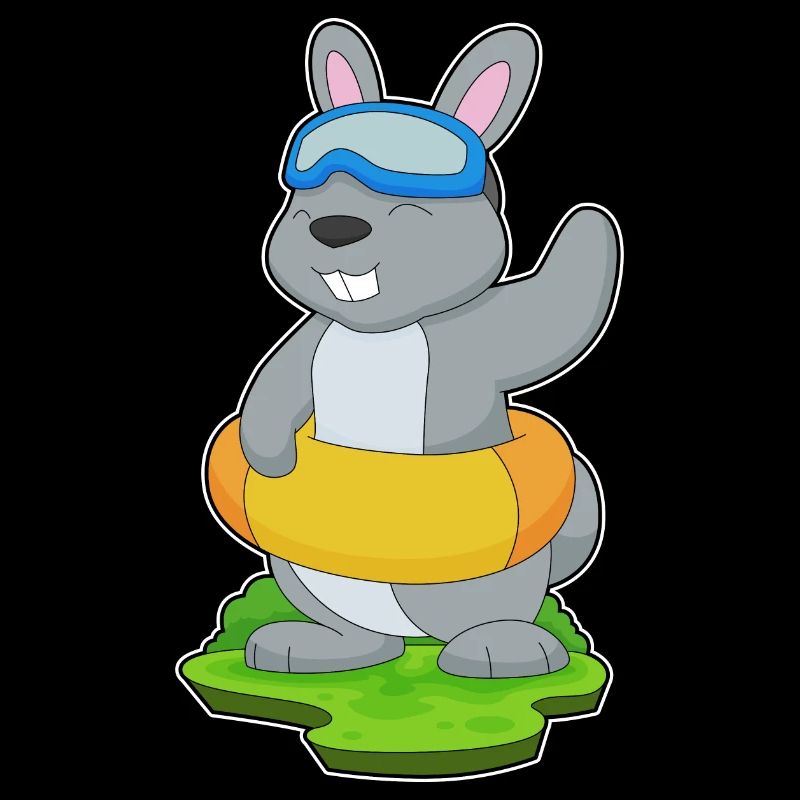 Hase Schwimmen Rettungsring