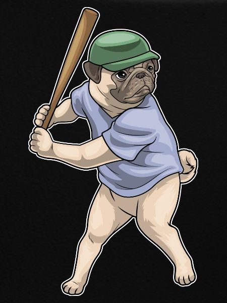 Mops Baseball Baseballschläger