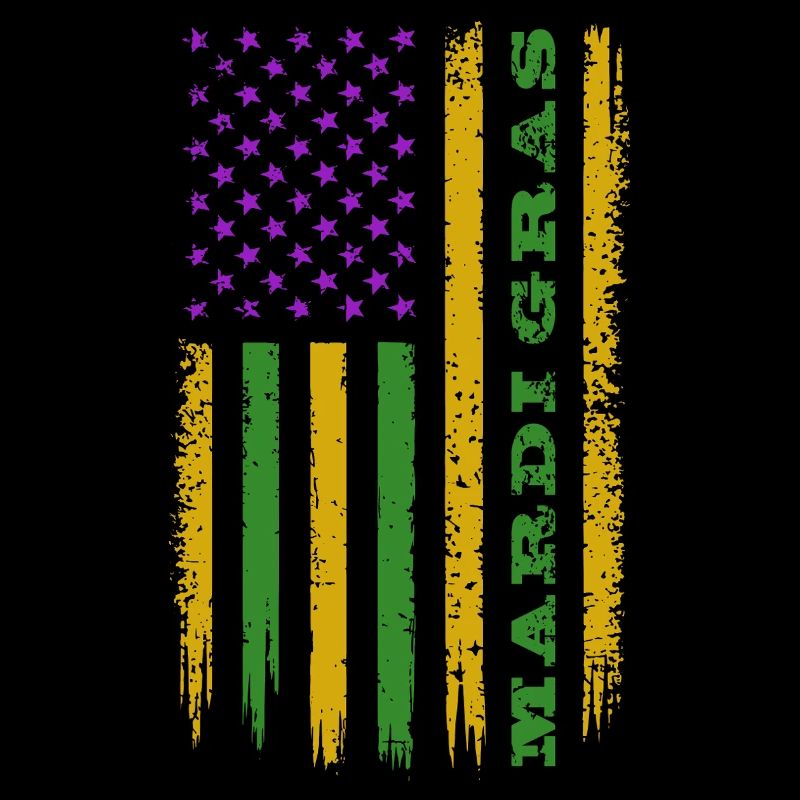 Mardi Gras - US Flag - Costume - Gift