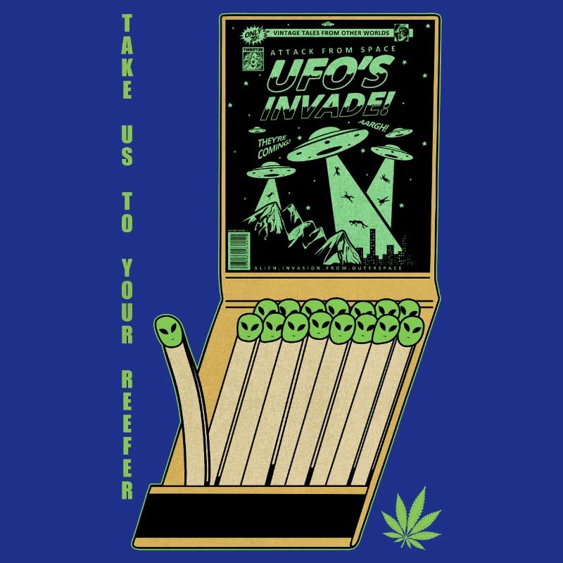 UFO Invasion Vintage Poster Design