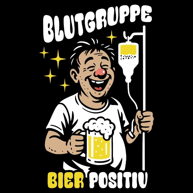 Blutgruppe Bier Positiv - Party Infusion Cartoon