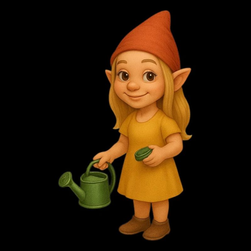 Zwergin mit Gießkanne