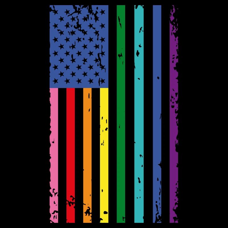 Rainbow USA Flag