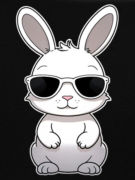 Cool bunny with sunglasses