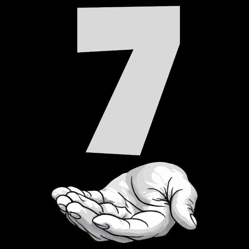 Funny Seven Meme Hand Gen Alpha Trend Joke