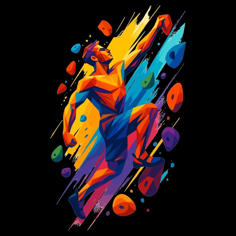 Bouldering Climbing Power Boulderer Abstract Gift