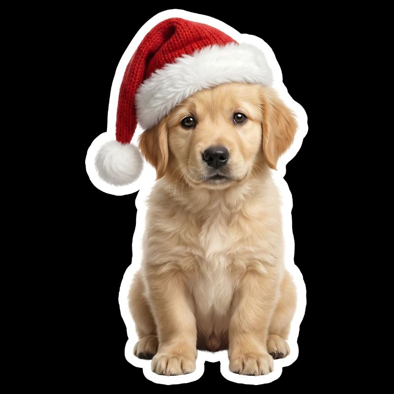 Un petit chiot Retriever adore Noël