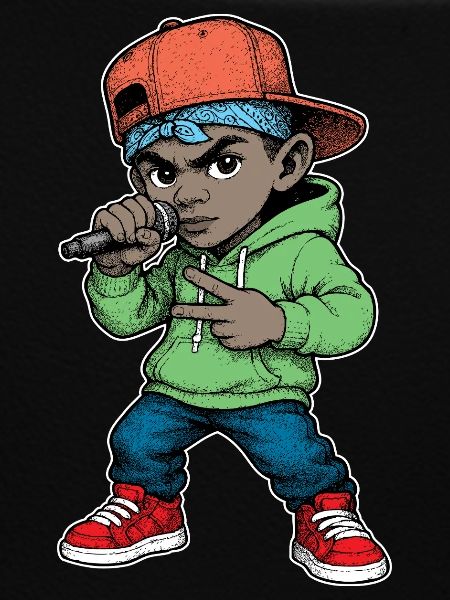 Junger Rapper-Junge mit Mikrofon