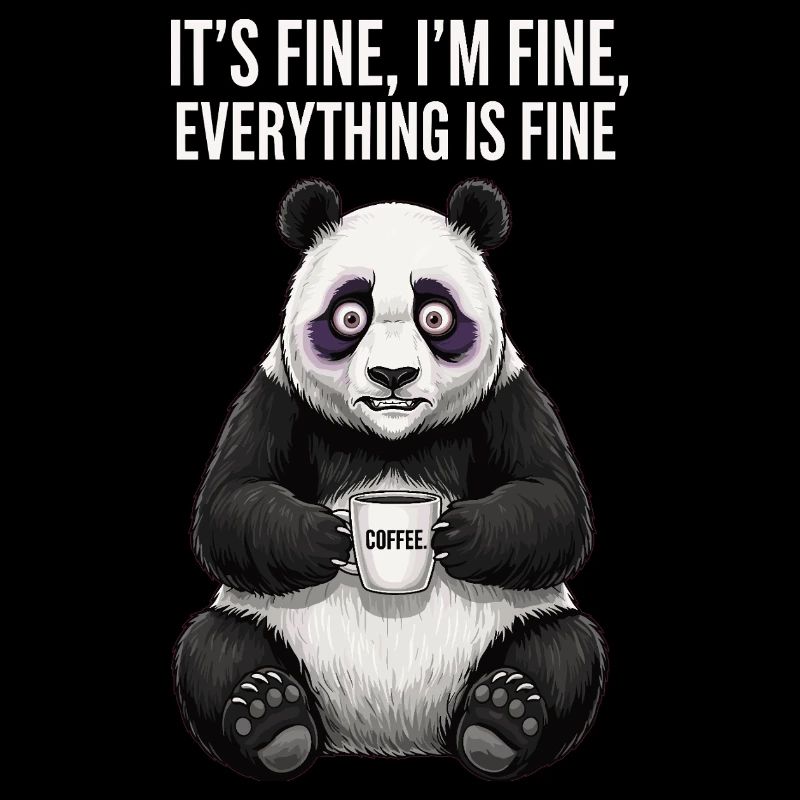 Its Fine In Fine Coffee Panda Humor