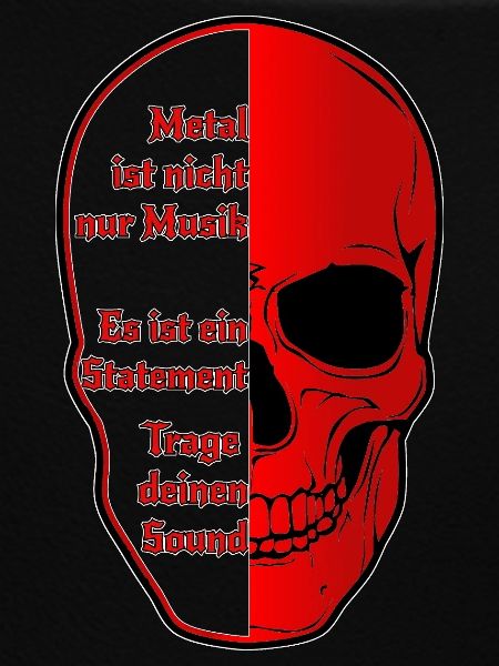 Halbskull Metal-Statement Rot Schwarz