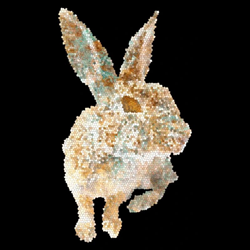 RABBIT MOSAIC gold copper