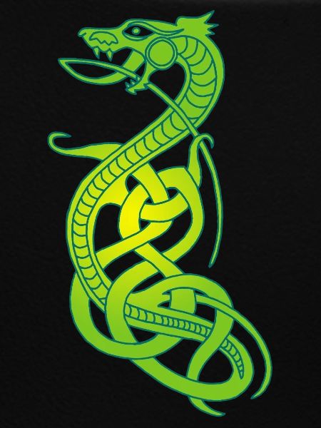 Serpent vert et jaune infini