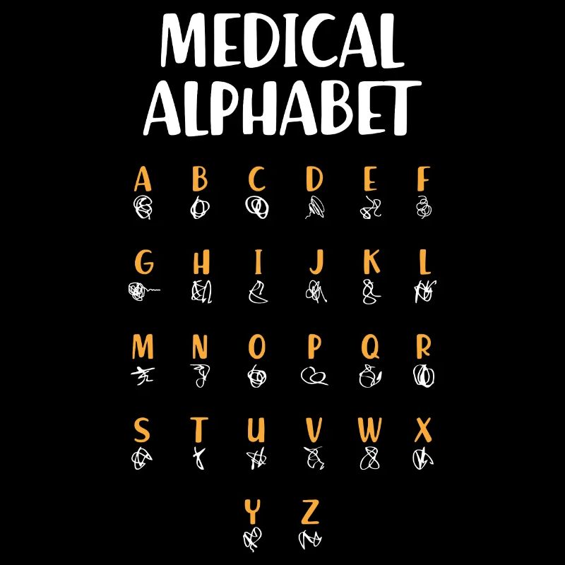 Medizinisches Alphabet (dunkel)