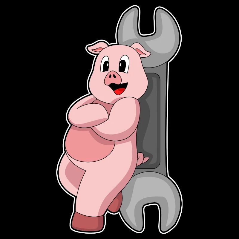 Schwein Handwerker Schraubenschlüssel