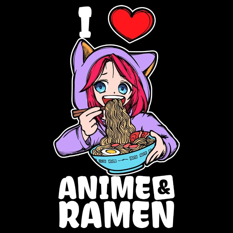 Ich Liebe Anime Ramen Statement Herz Mädchen Manga