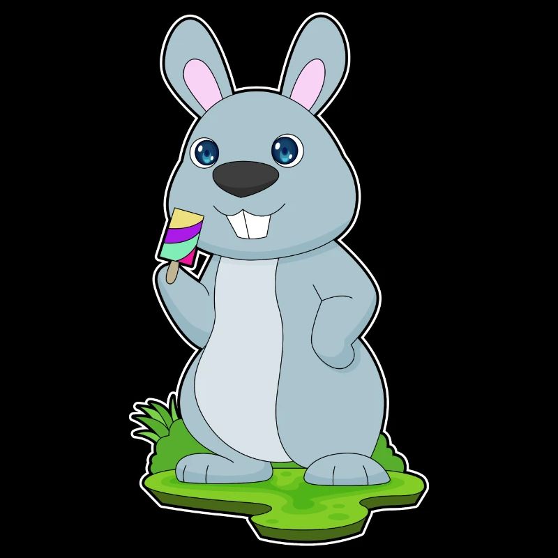 Hase Eis am Stiel