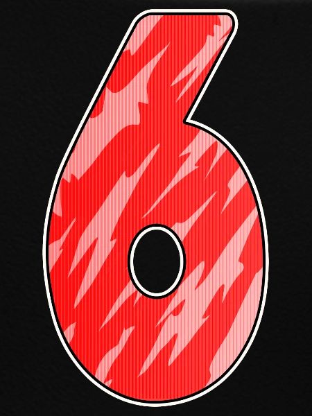 Nummer 6 Muster Rot