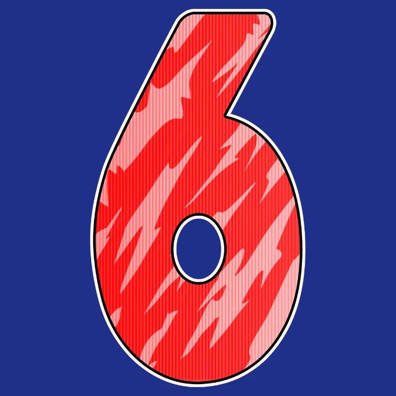 Number 6 Pattern Red