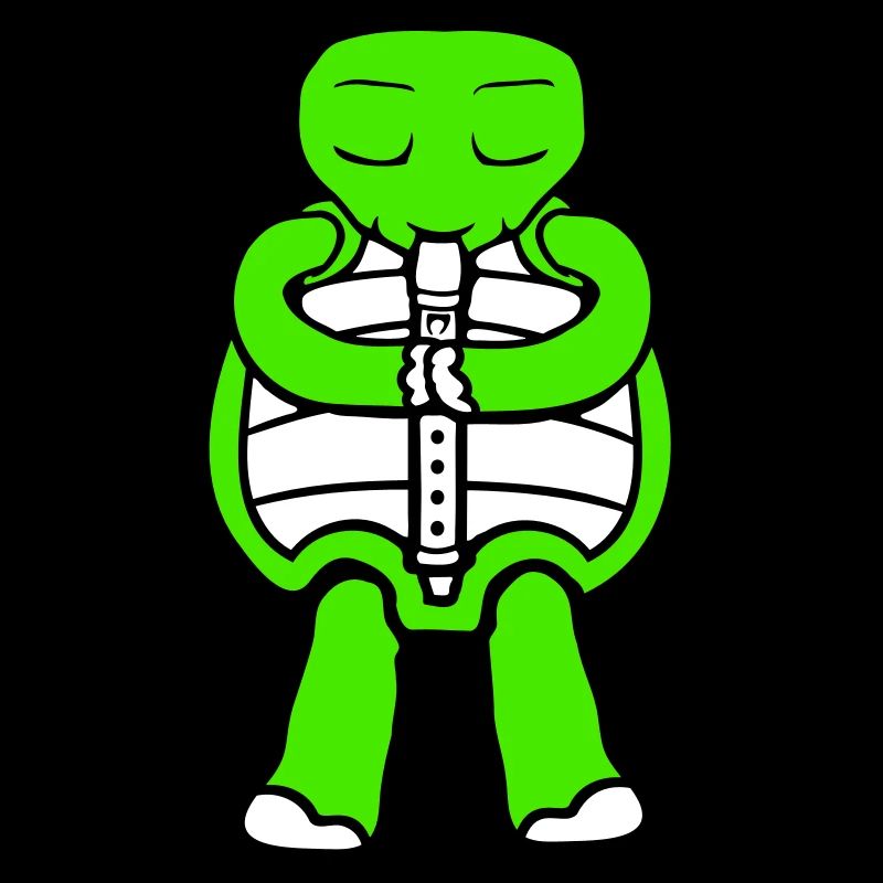 Turtle Flute Playing Music Hobby Instrument