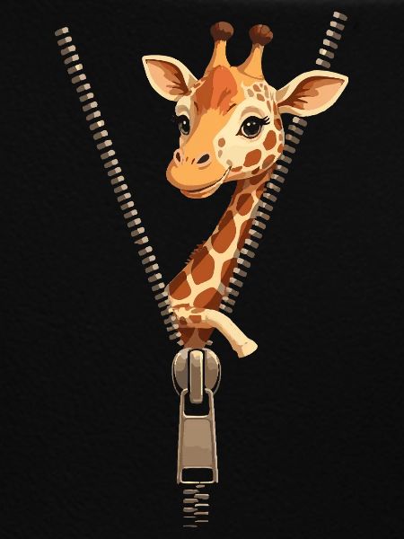 Fun Giraffe with Zipper