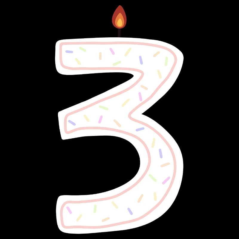 Bougie d’anniversaire festive numéro 3 Design