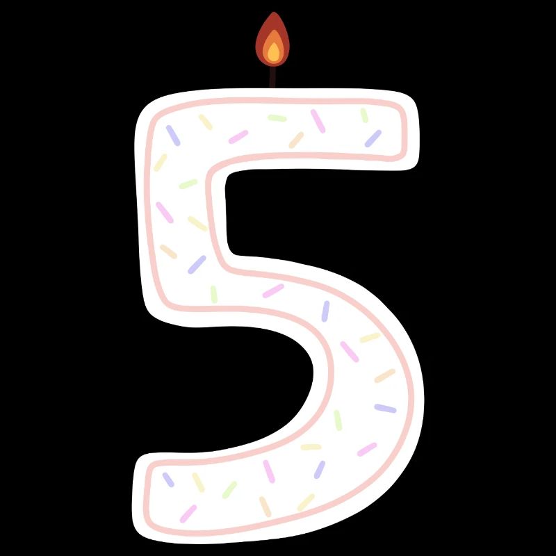 Bougie d’anniversaire festive numéro 5
