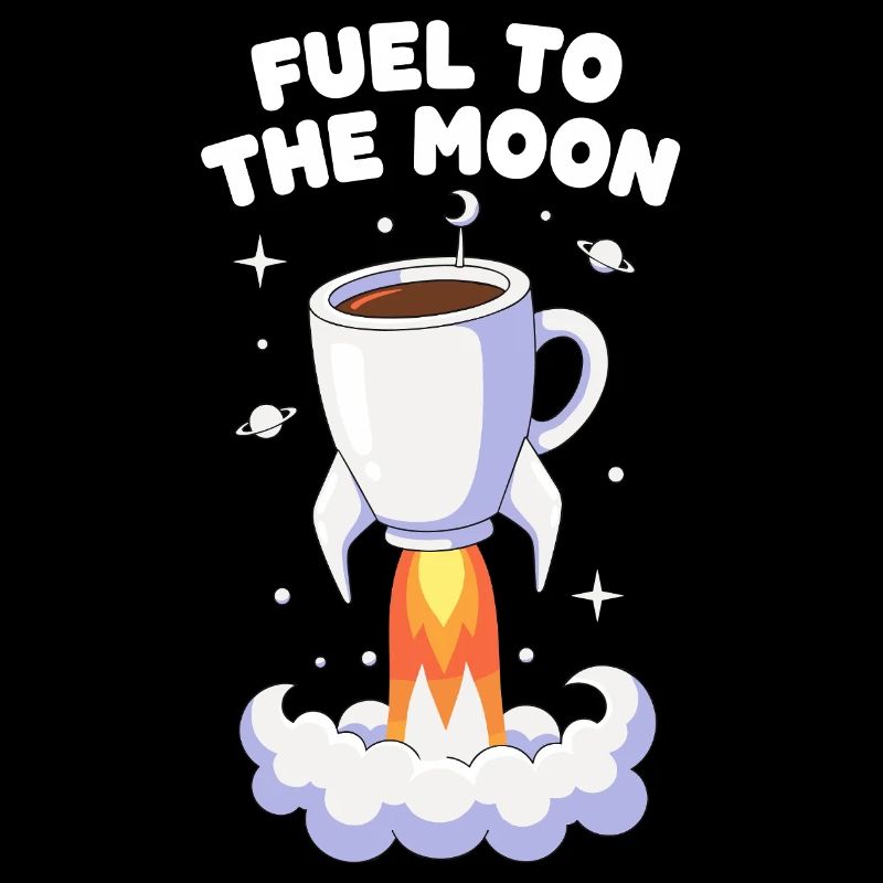 Vol de fusée de café sur la lune