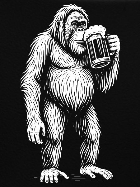 Beer Mug Monkey Silhouette