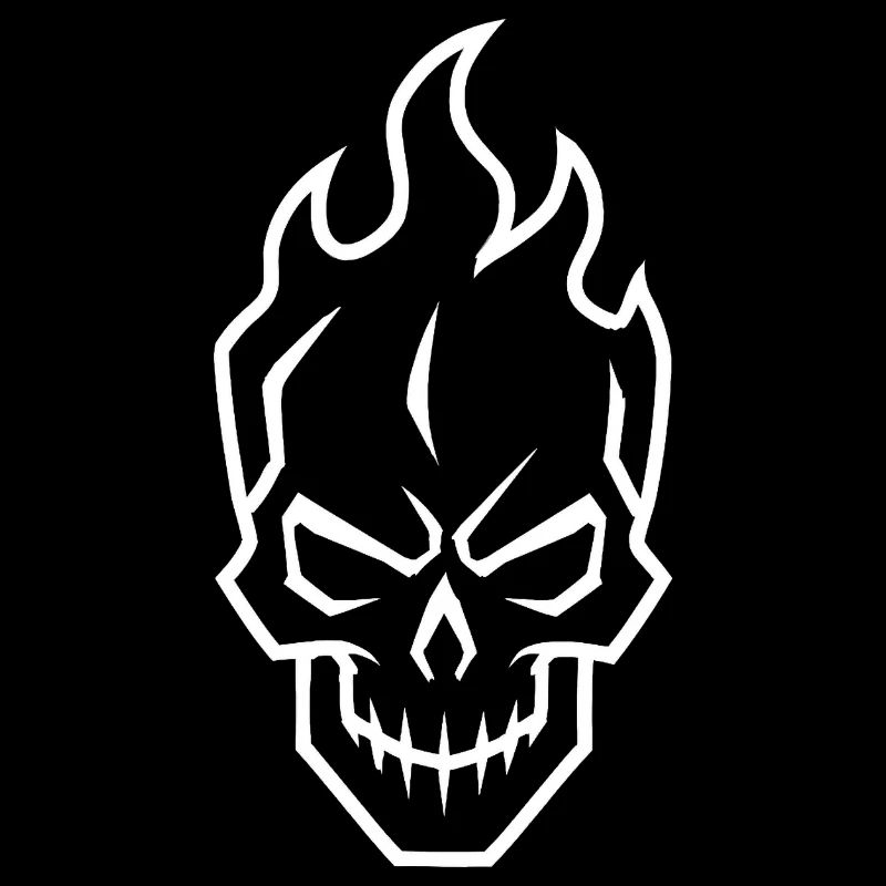 Flaming Skull Silhouette Gamer Icon