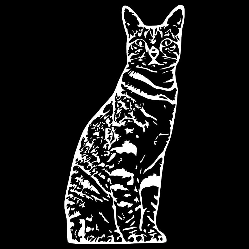 Chat White Silhouette Cadeau Cat Lover