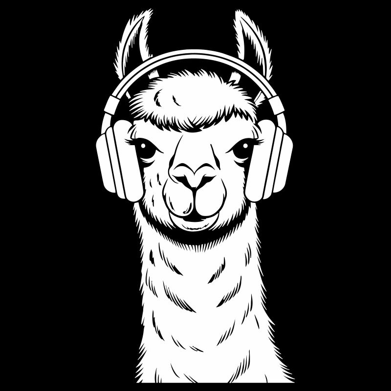 Cool Llama with Headphones