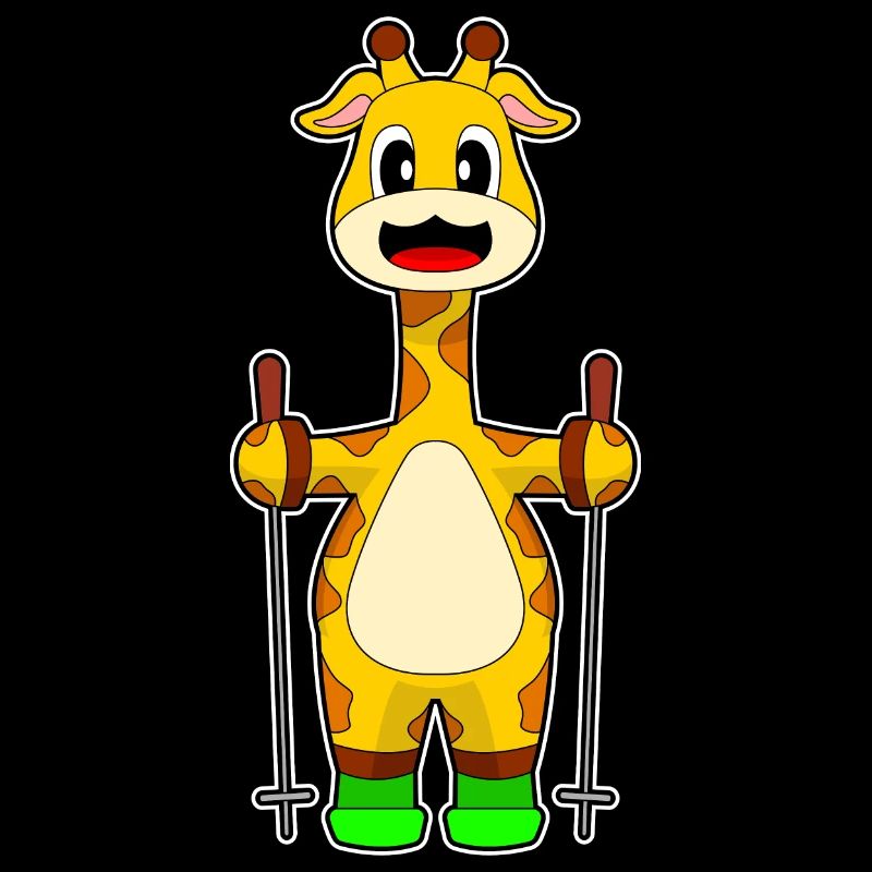 Giraffe Ski Skier Ski Poles