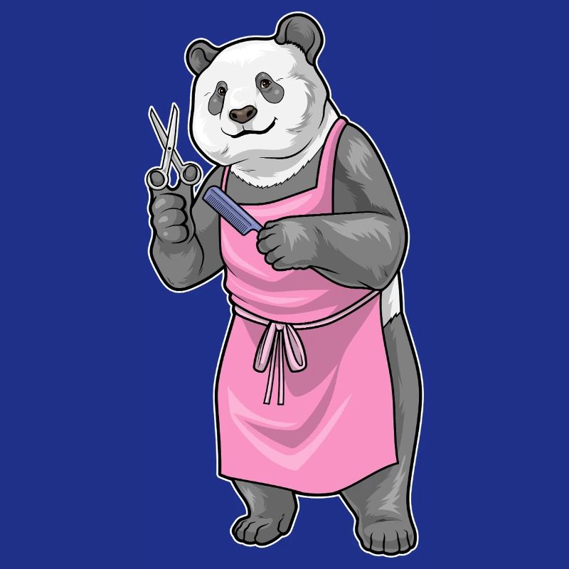 Panda Coiffe Ciseaux Peigne