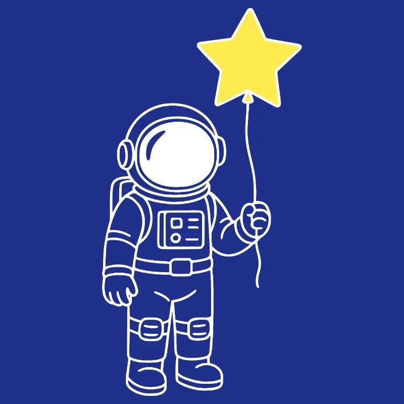 Astronaut with Star Balloon – Space Artwork