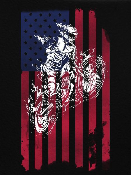 Dirt Biking USA Flag 
