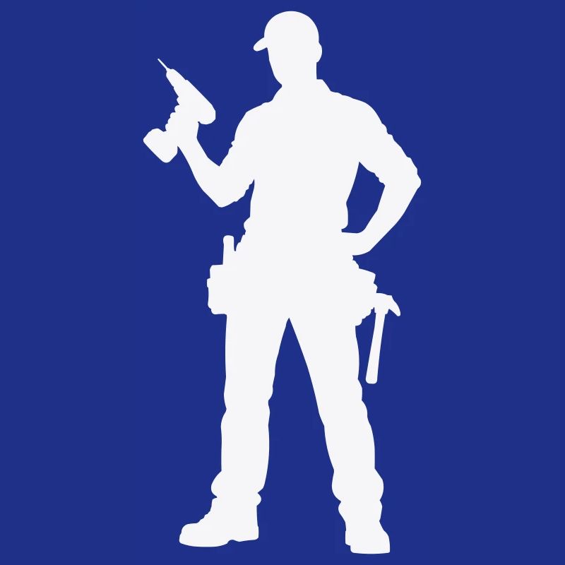 Craftsman silhouette with tools