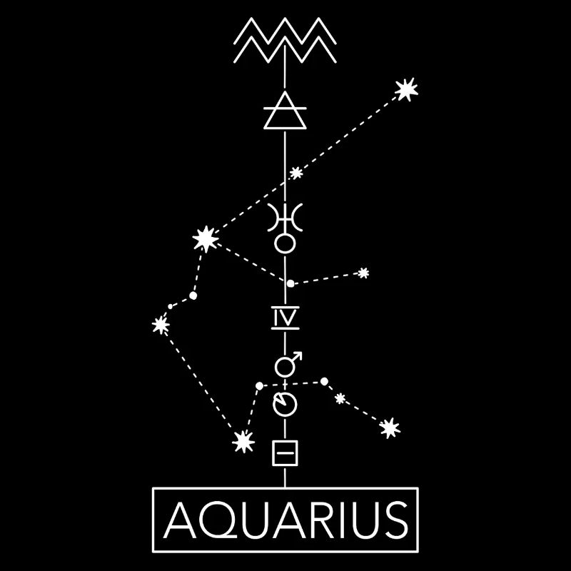 Aquarius - Wassermann Sternzeichen - weiss