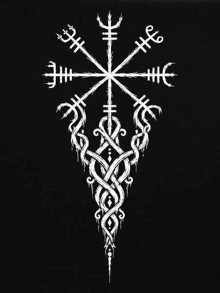 Vegvisir mit Knotenbändern – Wikinger Kompass