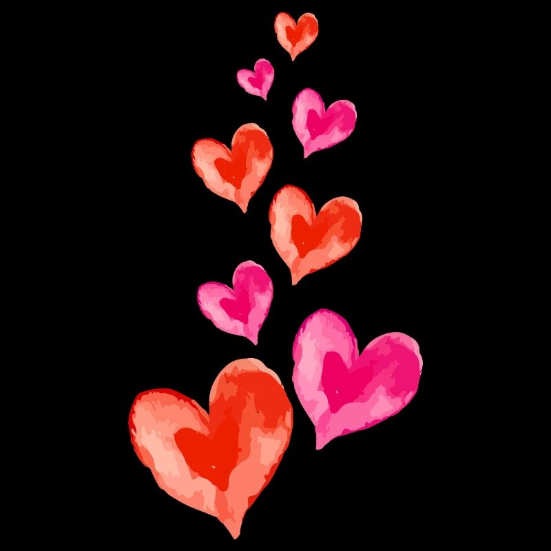 Herzen Liebe Wasserfarben Valentinstag