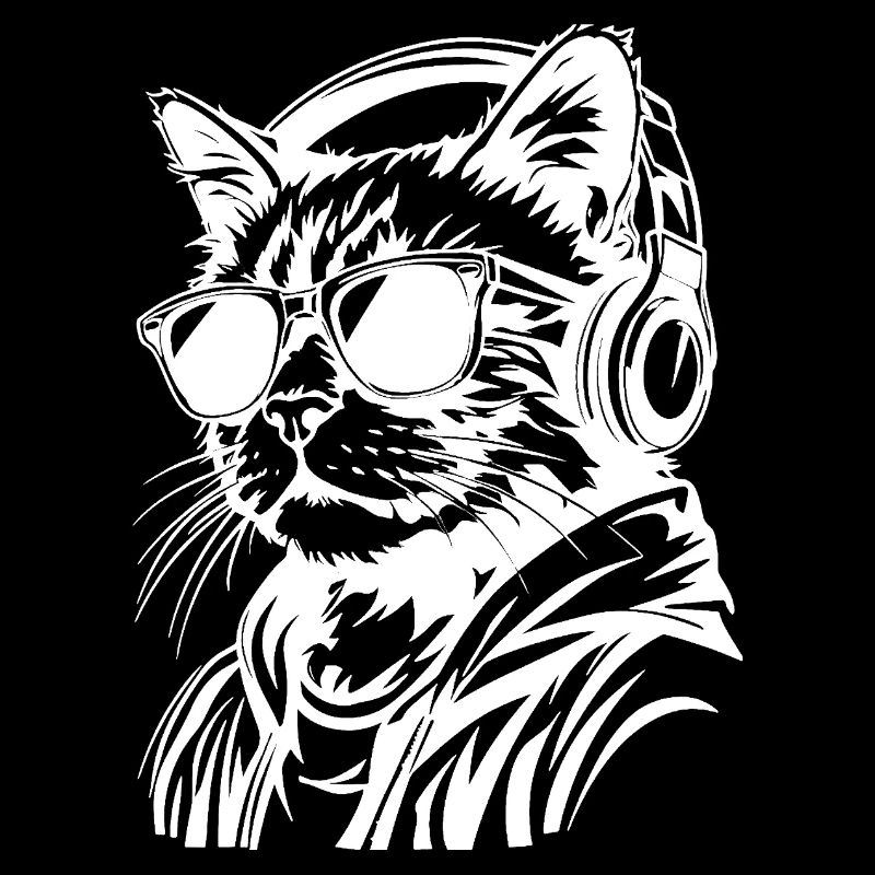 Chat urbain avec lunettes de soleil et casque