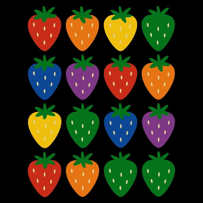 Colorful Rainbow Strawberry Pattern