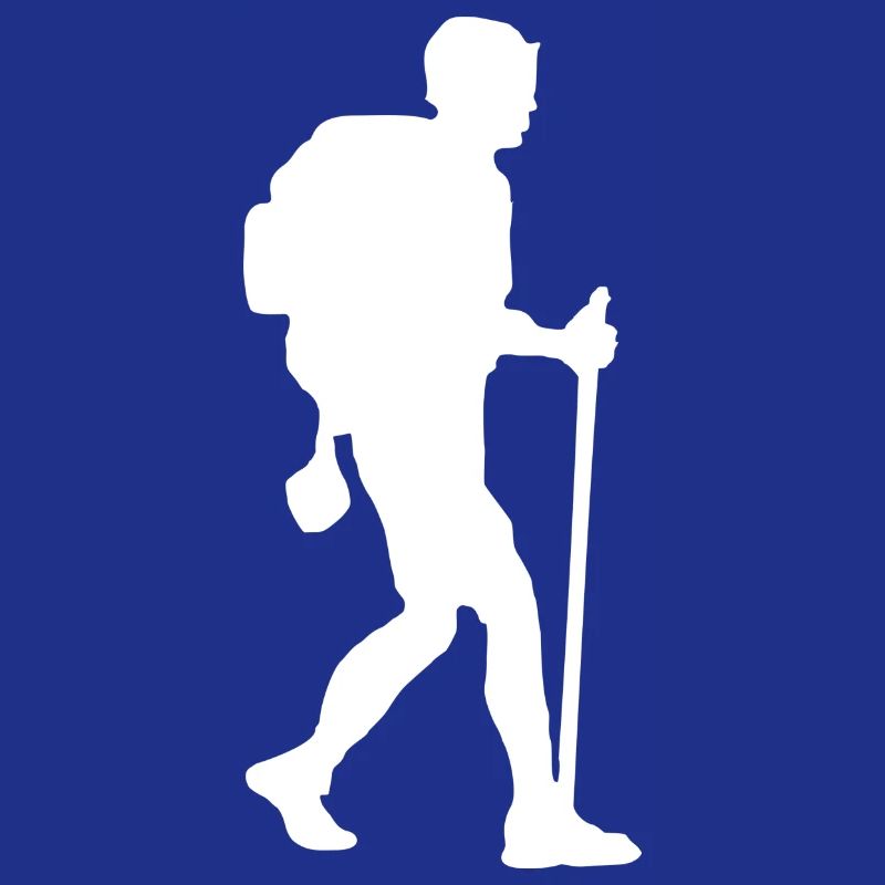 Wanderer Backpacker weiß
