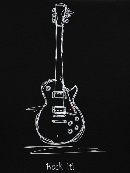 Chalk Guitar Rock Motif