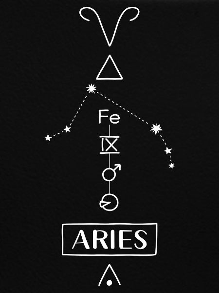 Aries - Widder Sternzeichen - weiss