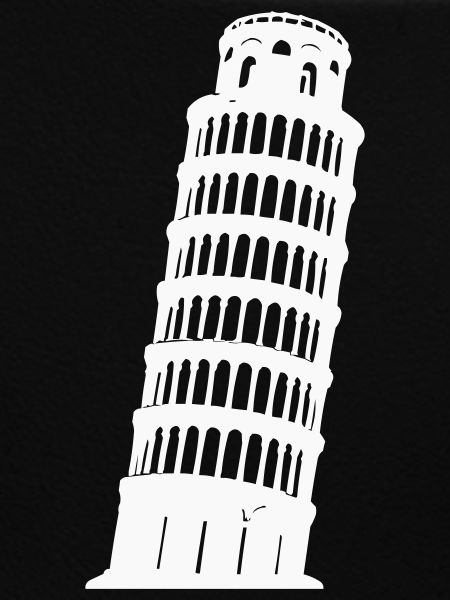 Pisa Tower Silhouette Monochrome