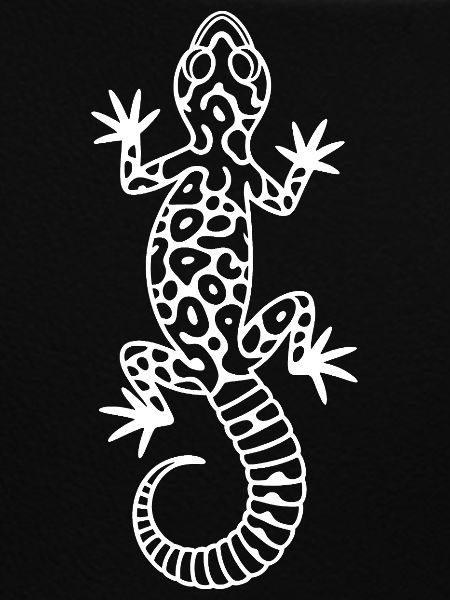 Gecko im Tropen-Outlines
