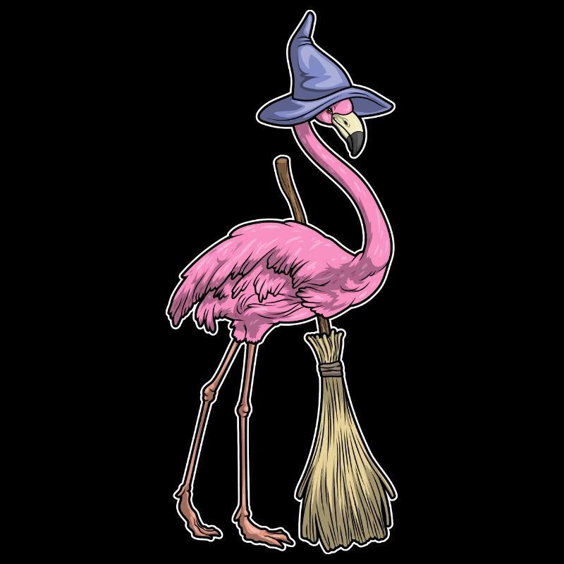 Flamingo Halloween Hexe
