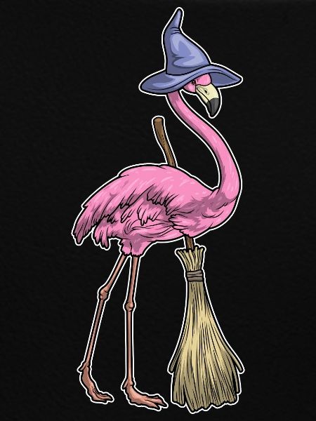 Flamingo Halloween Witch